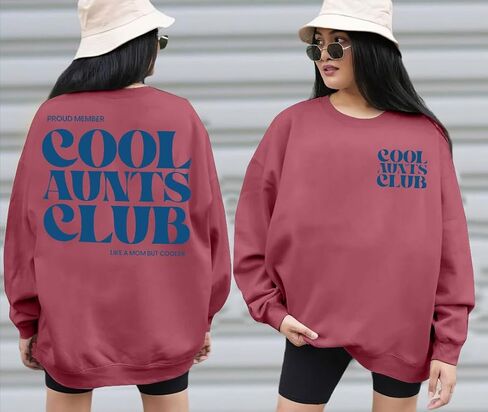 Cool Aunts Club Sweatshirt Women Aunt Sweatshirt Promoted To Aunt Sweater Long Sleeve Future Aunt Gifts in Kuwait