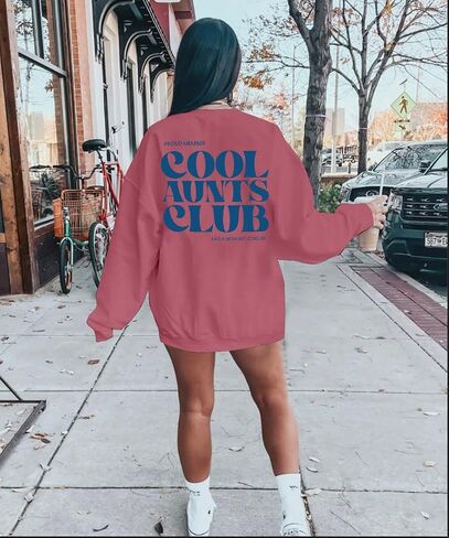 Cool Aunts Club Sweatshirt Women Aunt Sweatshirt Promoted To Aunt Sweater Long Sleeve Future Aunt Gifts in Kuwait