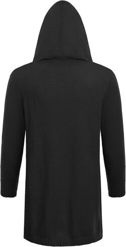 COOFANDY Mens Long Open Front Cardigan Sweater Lightweight Hooded Knitted Cardigan Sweaters with Pockets in Saudi Arabia