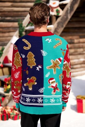 Arvilhill Men's Christmas Cardigan Merry Xmas V Neck Button Knitted Sweater (S-XXL) in Saudi Arabia