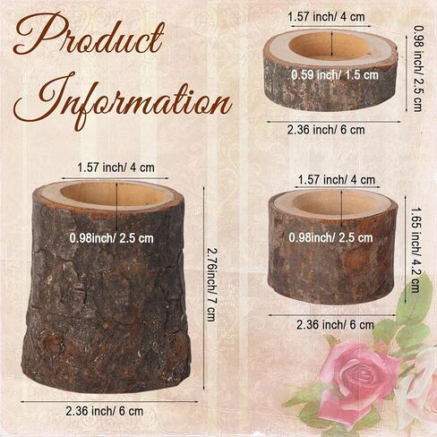 مجموعة من 6 حوامل شموع خشبية من Mumufy، حامل شموع خشبية مخصصة لتزيين طاولات الزفاف وحفلات أعياد الميلاد والنباتات النضرة in Kuwait