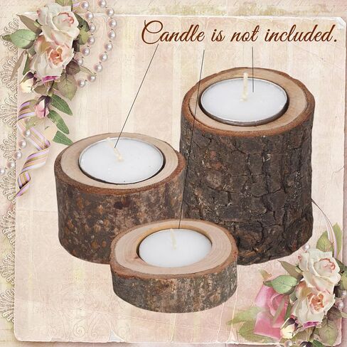 مجموعة من 6 حوامل شموع خشبية من Mumufy، حامل شموع خشبية مخصصة لتزيين طاولات الزفاف وحفلات أعياد الميلاد والنباتات النضرة in Kuwait