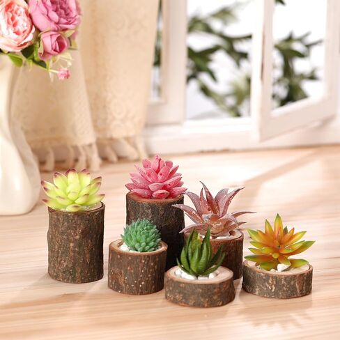 مجموعة من 6 حوامل شموع خشبية من Mumufy، حامل شموع خشبية مخصصة لتزيين طاولات الزفاف وحفلات أعياد الميلاد والنباتات النضرة in Kuwait