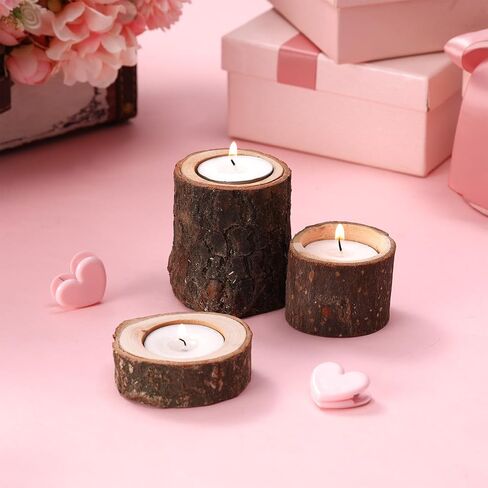 مجموعة من 6 حوامل شموع خشبية من Mumufy، حامل شموع خشبية مخصصة لتزيين طاولات الزفاف وحفلات أعياد الميلاد والنباتات النضرة in Kuwait