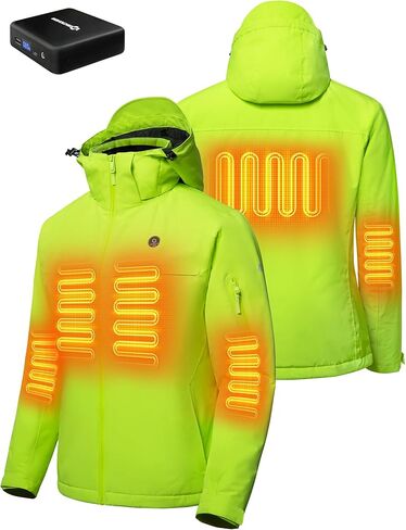 Heated Jacket, Ski Jacket Coat, With 12V/16000mAh Battery Pack, 5 Areas Heating Thicken Women Winter Coat in Kuwait