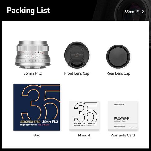 35mm F1.2 MF APS-C Manual Focus Prime Lens for Panasonic Olympus Micro 4/3 Mirrorless Cameras, MFT Large Aperture, Fit for LUMIX G7, G7KS, GX85, GX9, G95, GH5, GH6, G100, G9-Black in Kuwait