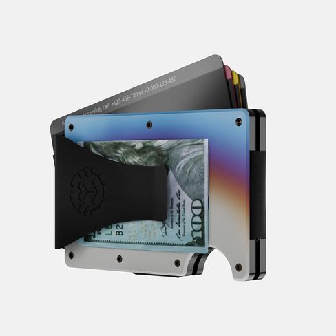 محفظة تيتانيوم نحيفة للرجال - محفظة جيب أمامية تحجب RFID - حامل بطاقات رفيع للغاية - محفظة رجالية نحيفة - حزام نقدي آمن - صندوق هدايا متضمن in Saudi Arabia