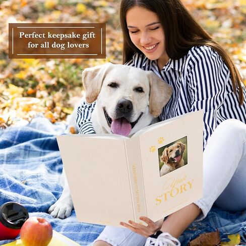 Lanpn Cute Puppy Photo Album 4x6 300 Pockets, Linen Cover Holds 300 Horizontal 4 x 6 Photos with Memo Writing Area Dogs Memory Book Keepsake for Dog Lovers Beige in Kuwait