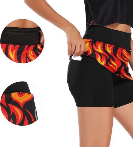 Women's Tennis Skirt Inner Shorts Lightweight Golf Casual Sports Skirt with Pockets in Kuwait