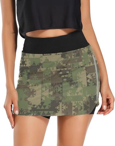 Women's Tennis Skirt Inner Shorts Lightweight Golf Casual Sports Skirt with Pockets in Kuwait