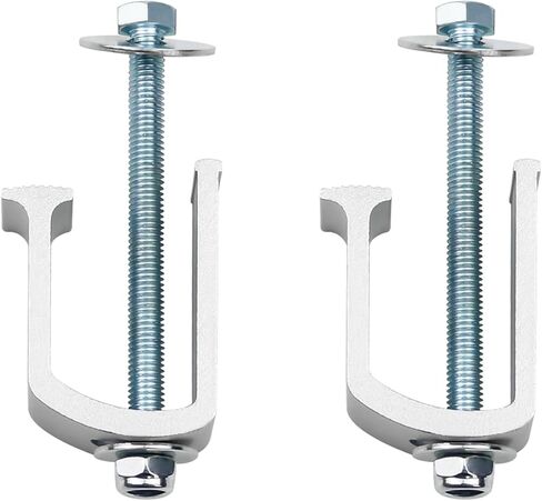 New Pack of 2 Heavy Duty Aluminum Alloy Truck Bed Tool Box Clamps with Bolts, Nuts, Washers, No-Drill Easy Mount Universal Tie Down Clips Toolbox Mounting Kit for Pickup Camper, Silver Surface in Kuwait
