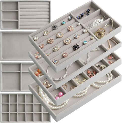 Jewelry Organizer Trays for Drawers Drawer Organizer Jewelry Trays Drawer Jewelry Organizer Tray Jewelry Organizer for Drawer (Beige) in Saudi Arabia