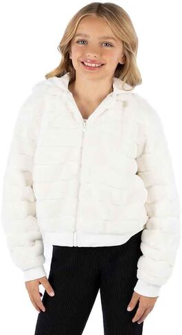 Speechless Girls' Long Sleeve Boxy Faux Fur Jacket in Saudi Arabia