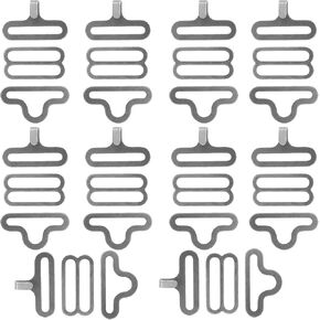 100 Sets Adjustable Bow Tie Hardware Clip Set, Metal Cravat Clip Hook Fastener for Necktie Strap