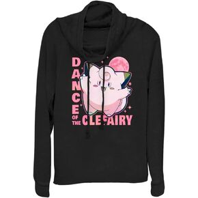 Fifth Sun Pokemon Clefairy Dance Women's Cowl Neck Long Sleeve Knit Top