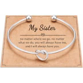 Friend/Sister Gifts, Love Knot Bracelet Gifts for Women Teens with Unique Quote Card