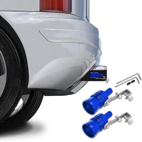 2pcs Car Turbo Whistle, Car Tail Whistle, Exhaust Whistle Turbine Sound Exhaust Pipe Whistle, XL Size Aluminum Alloy Universal Turbo Sound Exhaust Muffler Pipe Whistle Car Roar (Silver)