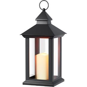 Lanterns Decorative Outdoor & Indoor - 2 Pack Black Candle Lantern, 13in Waterproof LED Lantern for Patio & Porch, Battery-Powered Hanging Vintage Lantern with Timer for Weddings, Diamond