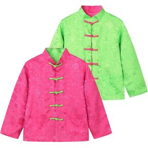 LittleSpring Boys Girls Reversible Tang Jacket Long Sleeve Chinese New Year Traditional Clothes