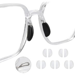 Anti-Slip Slip on Glasses Nose pad 5Pairs, Soft Silicone Eyeglass Replacement Cover pad, Nose Pieces Frame Cover for Glasses Sunglasses(White)