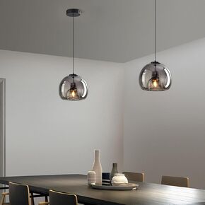 MIXL- Modern Cement Pendant Light, 1-Light Art Deco Chandelier Hanging Lamp for Kitchen Island,Restaurant& Dining Room (10.2" W)
