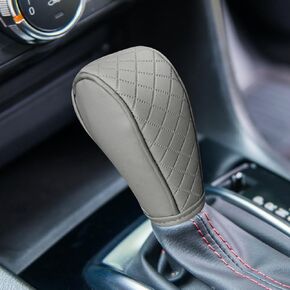 Leather Car Gear Shift Cover, Anti-Slip Dust Waterproof Gear Shifter Stick Protector, Soft Breathable Universal Automotive Shift Knob Decoration Accessories, Fit Car, SUV, Truck (Black)