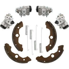 Front Left & Right Brake Wheel Cylinder Set All Four with Brake Shoe Compatible with 2004-2006 Honda TRX350 Fourtrax Rancher 2004-2007 Honda TRX400 Fourtrax Rancher Replace# 45310-HN2-006