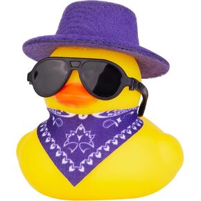 Rubber Duck Car Ornaments Duck Car Dashboard Decorations for Car Dashboard Decoration Accessories with Mini Hat Swim Ring Necklace and Sunglasses(A12)