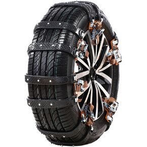 FUN-DRIVING 6 Pack Snow Chains Tire Chains for SUV Car Anti Slip Adjustable Universal Emergency Thickening Anti Skid Security Chains,Traction Mud Chains for Tire Width of 225-285mm (8.8-11.2 inch)