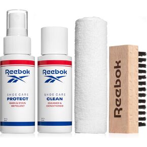 Reebok Athletic Kit - Shoe Cleaner Kit for Sneakers, Mesh, Leather, Suede, and Canvas - Shoe Cleaning Kit, Includes 2oz Shoes Cleaner, 2oz Shoe Protector Spray, Premium Shoe Brush and Microfiber Cloth