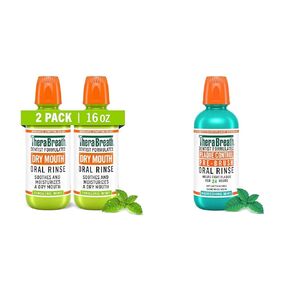 TheraBreath Dry Mouth Oral Rinse, Tingling Mint, Dentist Formulated, 16 Fl Oz (2-Pack)