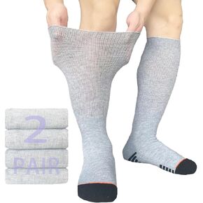 Diabetic Socks Extra Width Non Binding 2 Pairs Bariatric Sock Neuropathy Hospital Swollen Socks Men Women