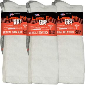 Men's and Women's Medical Socks (Pack of 3) Made in USA. Cushioned Sole