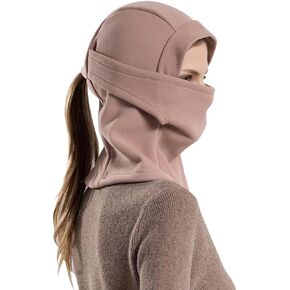 Ponytail Balaclava Ski Mask Full Face Cover Hood Winter Running Motorcycle Women