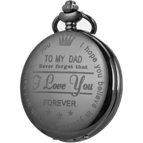 SIBOSUN Pocket Watch Men Personalized Gifts for Dad from Daughter Son to DAD Gifts for Father's Day Gift Birthday Gift Quartz Pocket Watch with Chain