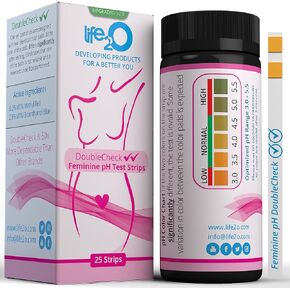 DoubleCheck ✓✓ Vaginal pH Test Strips for Women (25 Strips), Feminine Health pH Balance Testing Kit, Help Detect Potential Bacterial Vaginosis (BV), Yeast Infection and Trichomonas at Home