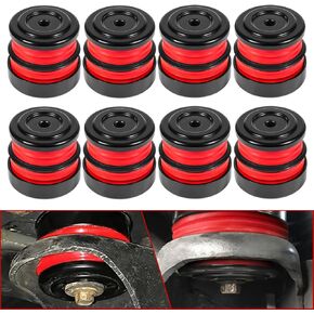 Silicone Body Mount Kit for 2008-2016 Ford F-250/ F-350 Crew Cab 2/4 WD Super Duty, 8 Pack Silicone Body Mount Bushings Kit Improve Bumpy Ride Durable Components Outperforms OEM and PU Mounts, Red