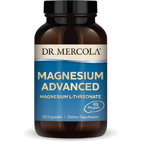 Dr. Mercola Magnesium Advanced, 30 Servings (90 Capsules), Dietary Supplement, Magnesium L-Threonate, Non-GMO
