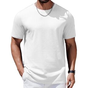 COOFANDY Mens T-Shirts 100% Cotton Heavyweight Premium Short Sleeve Shirt Crew Neck Basic Tshirt