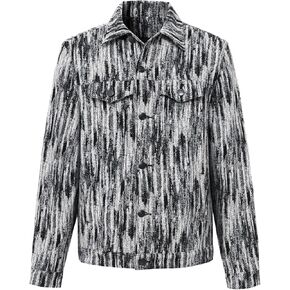 Men's Long Sleeve Oversized Jacket Vintage Tapestry Design Jackets Loose Casual Coats