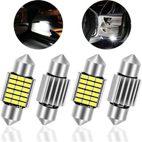 31MM DE3175 DE3021 DE3022 Festoon LED Bulbs Error Free Super Bright Xenon White 18SMD for Interior Dome Map Door Courtesy License Plate Lights Pack of 4pcs