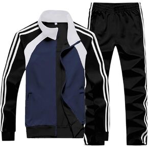 Sun Lorence Men's Athletic Running Tracksuit Set Casual Full Zip Jogging Sweat Suit