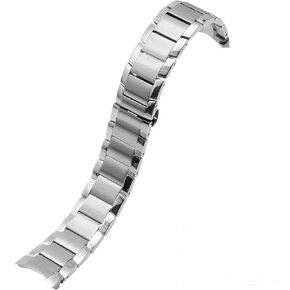 Stainless Steel Curved Solid End Tapered Watch Band, 22mm Watch Strap Compatible for ARMANI EXCHANGE Men's Watches Replacement