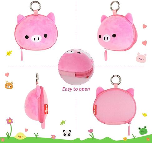 Supercute Plush Coin Purse, Cute Cartoon Zipper Change Pouch with Key Ring for Women Men Kids (Bear) in Saudi Arabia
