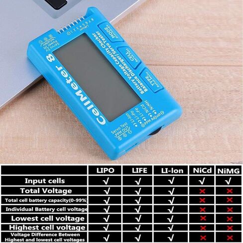 RC Cellmeter 7 الرقمية قدرة البطارية مدقق تحكم تستر جهاز قياس الجهد الكهربائي ل يبو الحياة ليثيوم أيون NiMH البلى خلية متر in Saudi Arabia