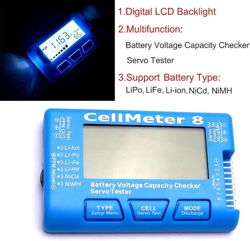RC Cellmeter 7 الرقمية قدرة البطارية مدقق تحكم تستر جهاز قياس الجهد الكهربائي ل يبو الحياة ليثيوم أيون NiMH البلى خلية متر in Saudi Arabia