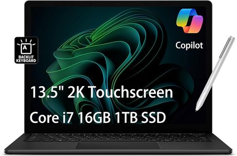 Microsoft Surface Laptop 4 Business Laptop (13.5" 2K Touchscreen, Intel Core i7-1185G7, 16GB RAM, 1TB SSD, IST Active Stylus, Backlit), 17-Hr Battery Life, Wi-Fi 6, Webcam, Win 11 Pro, Matte Black in Saudi Arabia