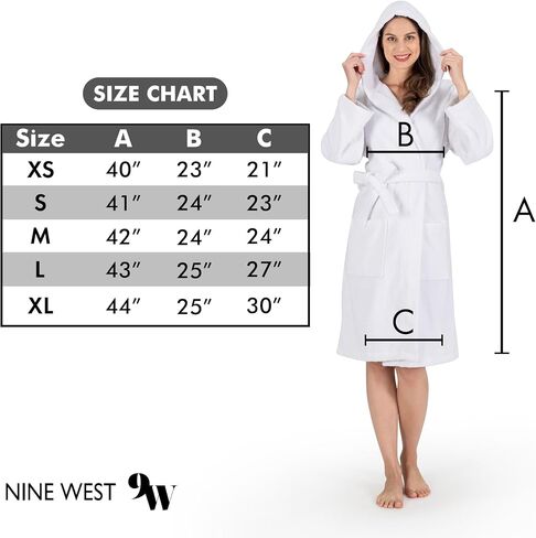 Nine West Women's Hooded Terry Bathrobe in Saudi Arabia