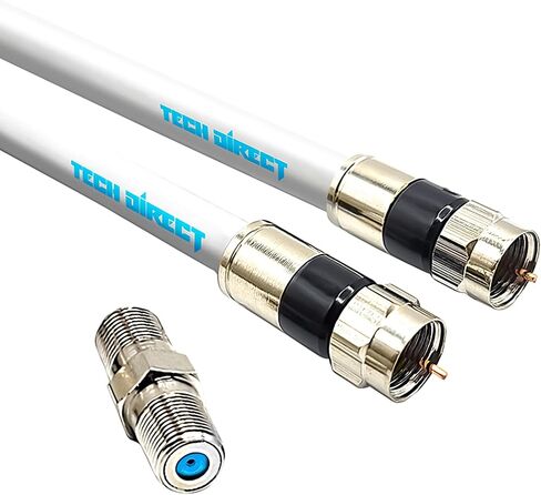 10FT RG6 Coaxial Cable with Connector, Coax Cable Black | Made in USA Coax Cord Extender for High Speed Internet, TV Antenna, Cable TV, Satellite, Modem, MOCA, HDTV, Coupler Included in Saudi Arabia