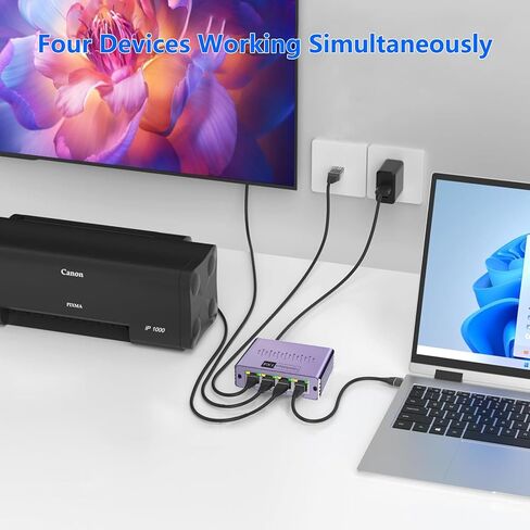 موزع إيثرنت 1 إلى 2 1000 ميجابت في الثانية، مقسم إنترنت عالي السرعة RJ45 منفذ LAN لكابل Cat 5/5e/6/7/8، مفتاح توجيه إيثرنت للكمبيوتر/الكمبيوتر المحمول/التلفزيون (جهازان متصلان بالشبكة في وقت واحد) in Kuwait